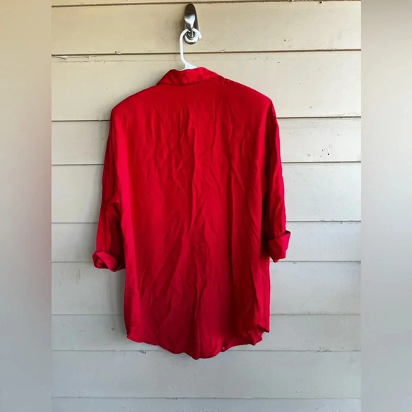 Christmas Red Button Down Tunic Top - Size 14 - Picture 7 of 7